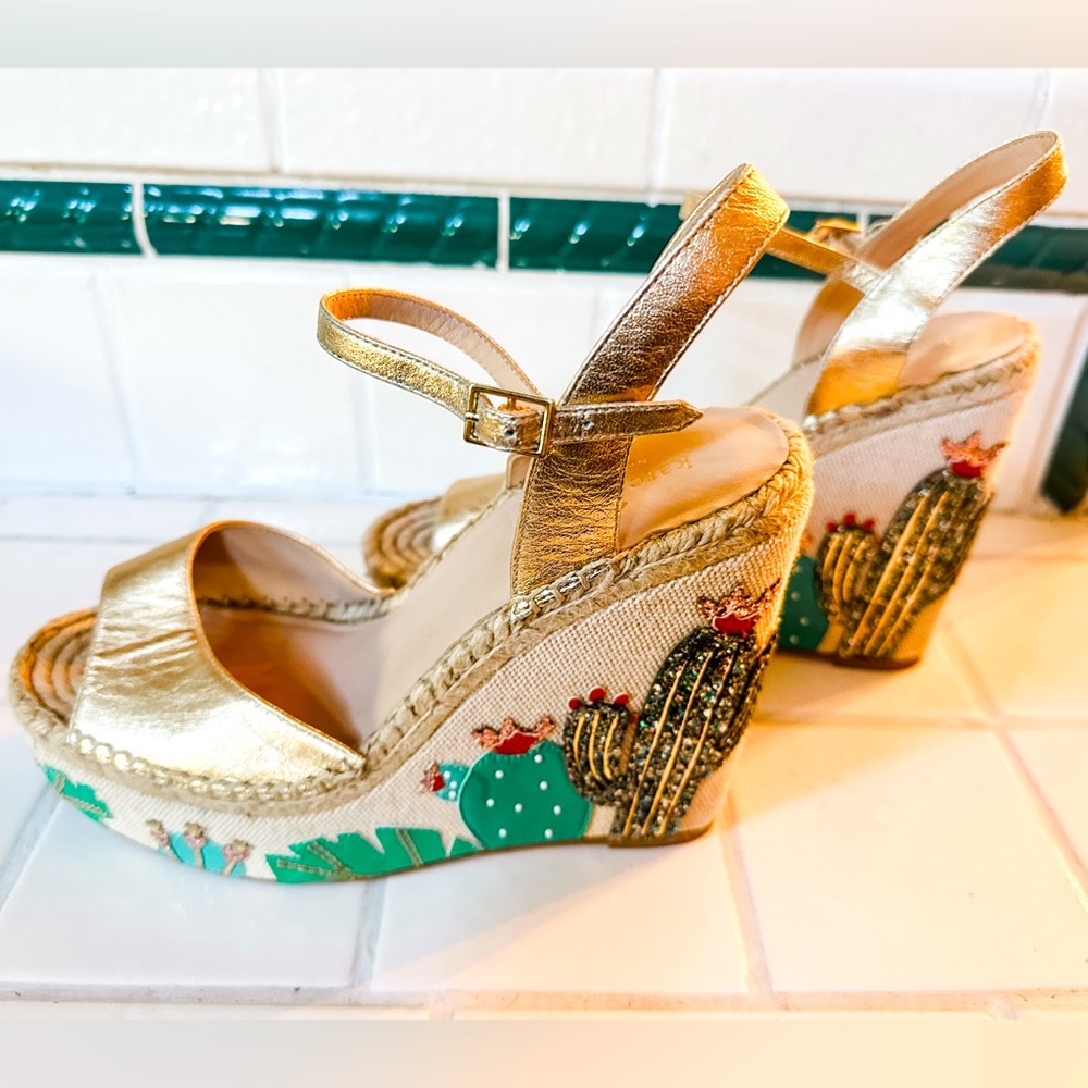 Kate Spade Dallas Cactus Wedges Espadrille Sandals size 10